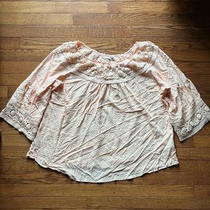 Soft Surroundings Peachy Crochet Top